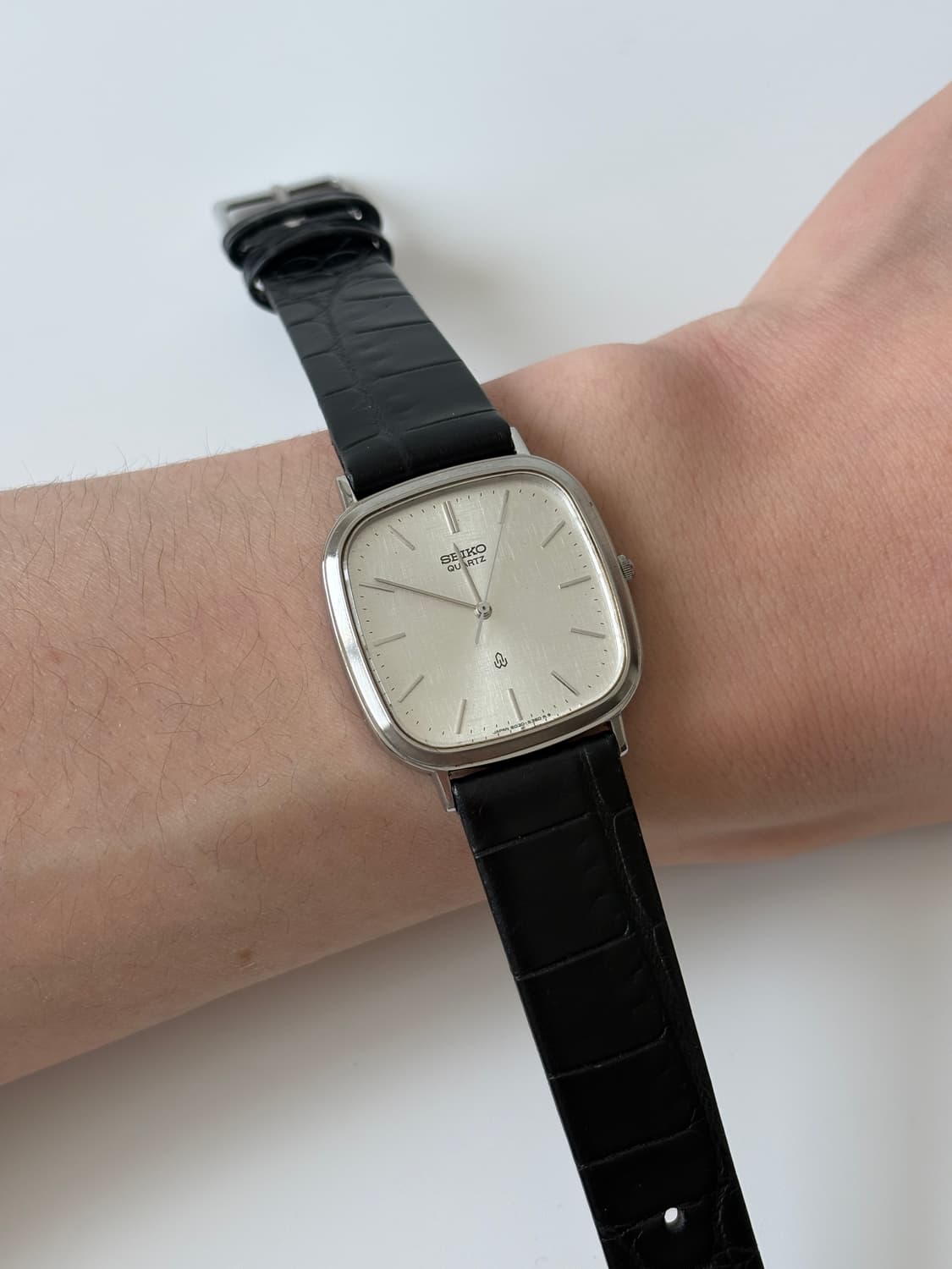 세이코 1980년대 Chariot 린넨 다이얼 실버 스퀘어 쿼츠 남성 상품이미지6