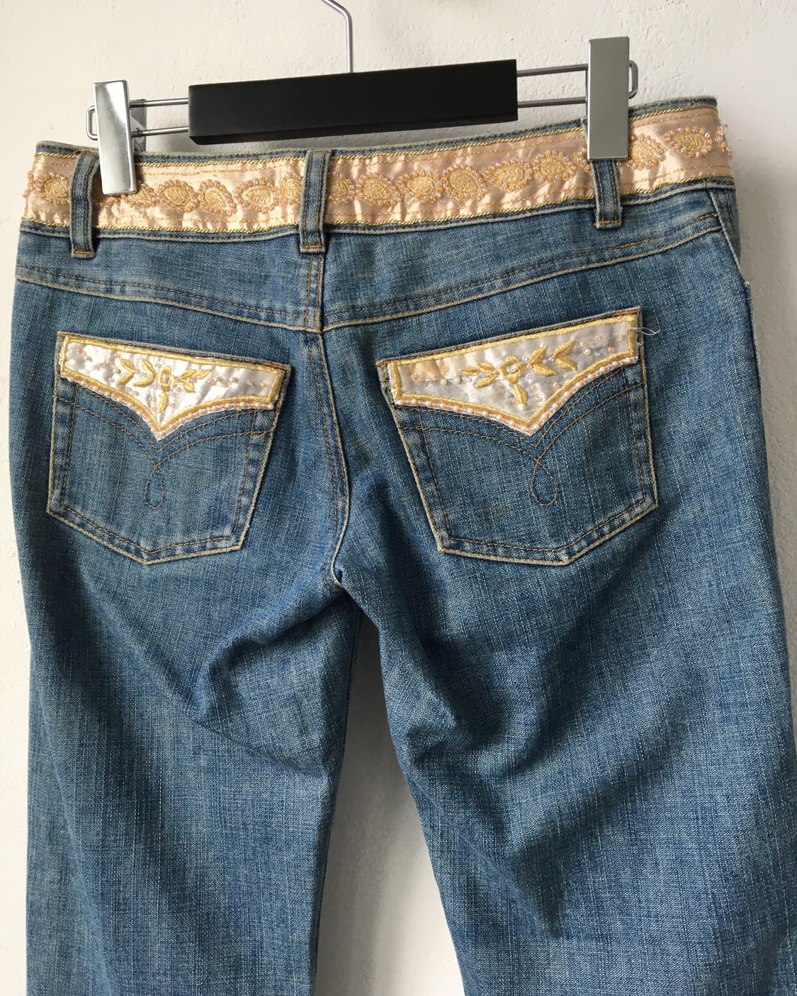 Beads trimming point denim pants 상품이미지5