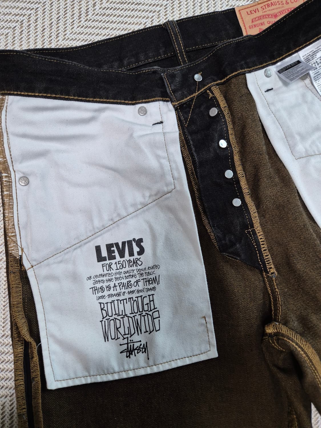 스투시 x 리바이스 크리스피 린스 568 진 블랙 상품이미지6