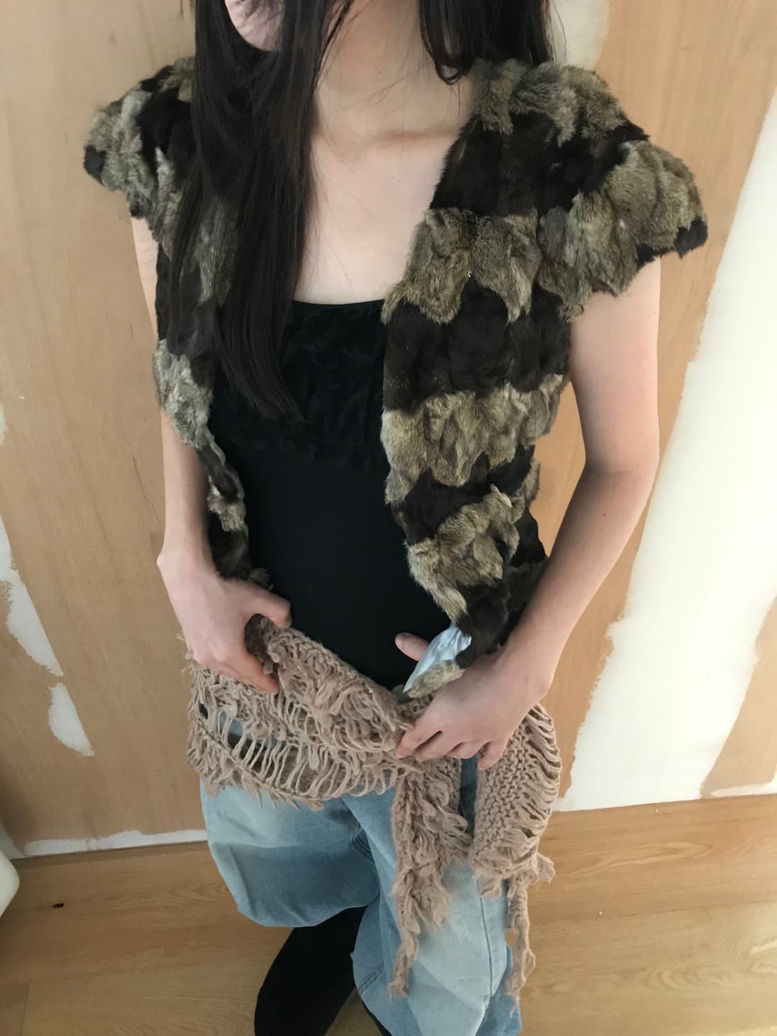 vintage half fur jacket 상품이미지4