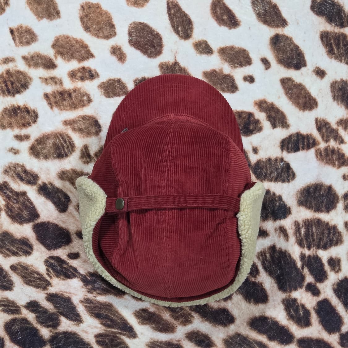 빈티지 레드 코듀로이 군밤 모자 트루퍼햇 상품이미지6