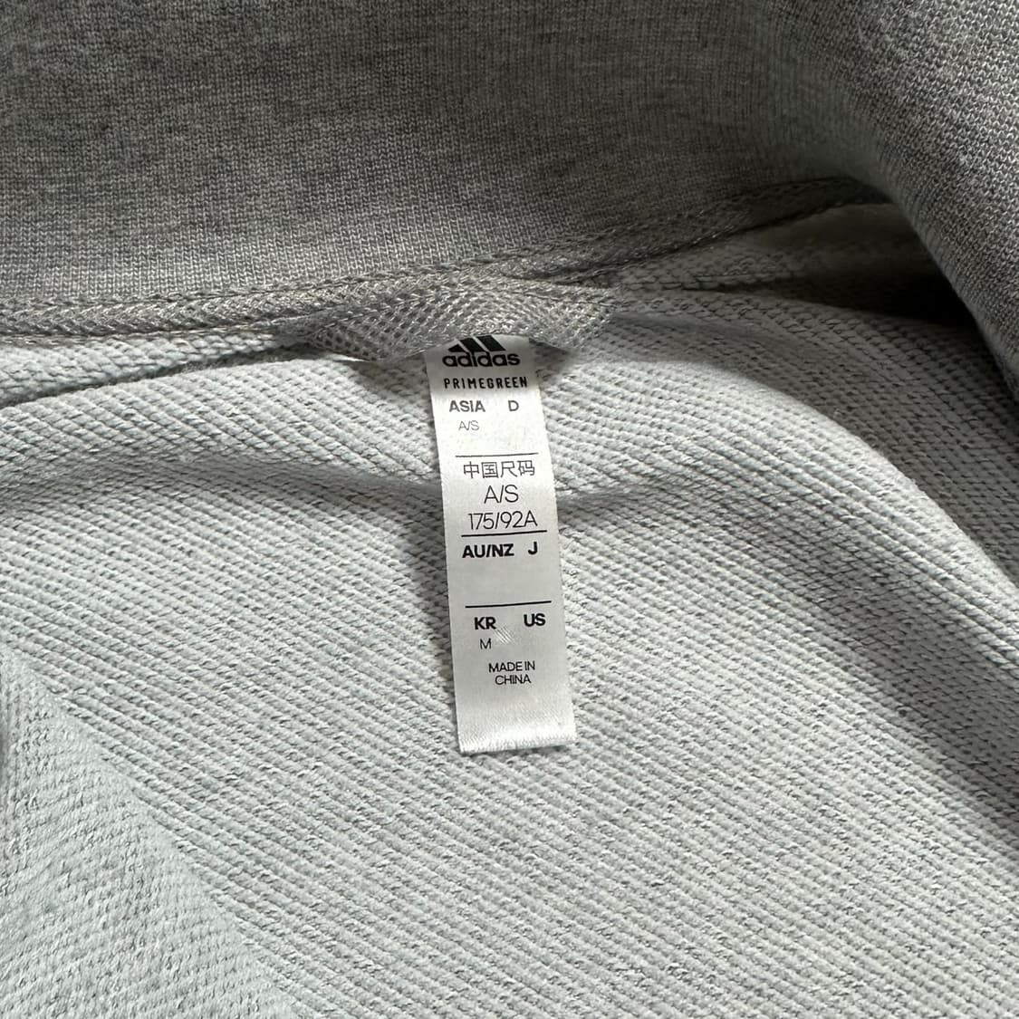 아디다스 스몰로고 삼선 그레이 코튼집업 상품이미지4