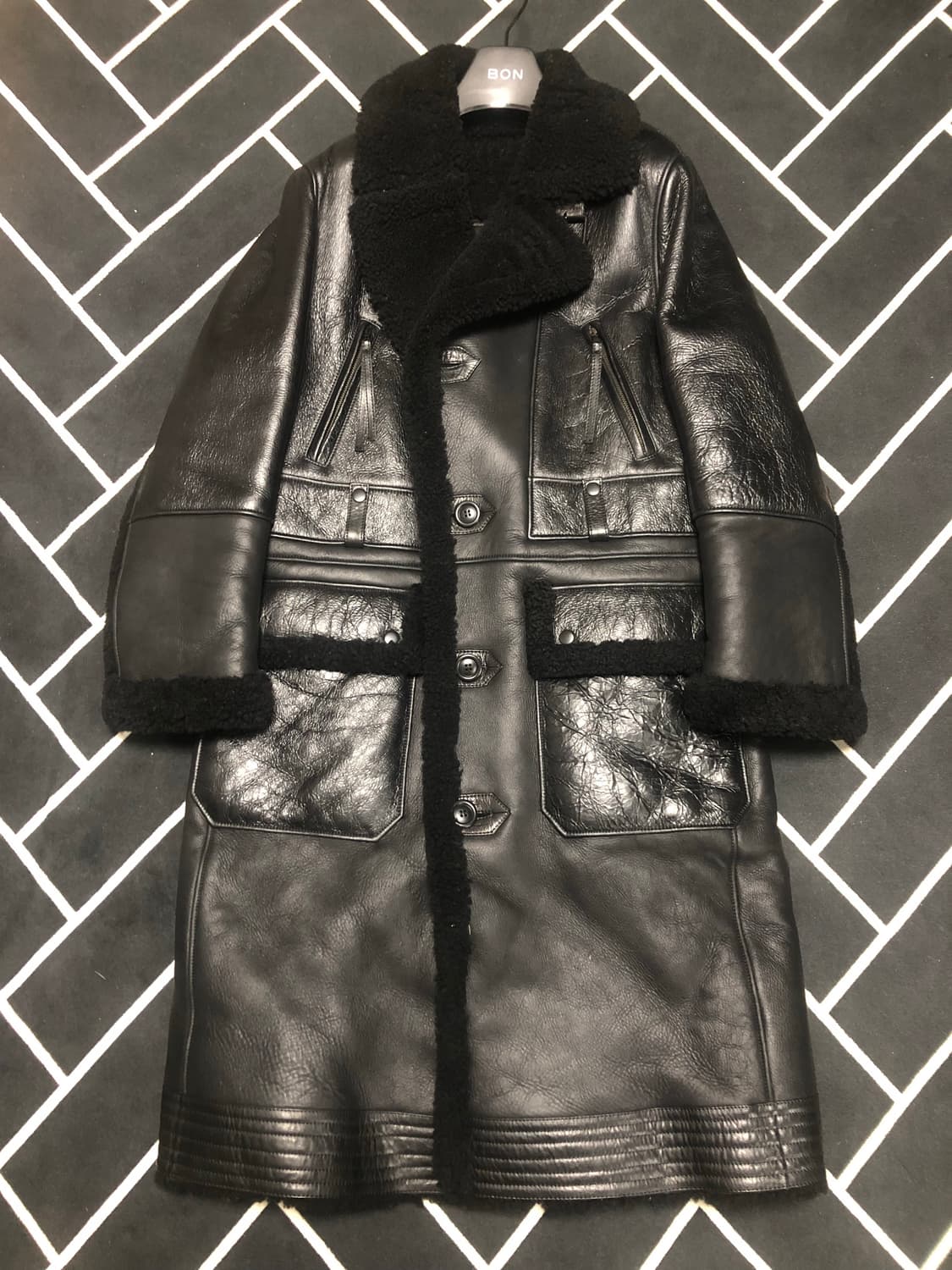 (새제품초특가)bon 본 리얼가죽 양털 시어링 무스탕 옴므/몽클레어스톤 상품이미지9