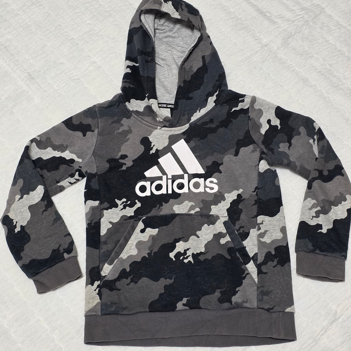 아디다스 빈티지) 카모 빅로고 후드티 상품이미지1