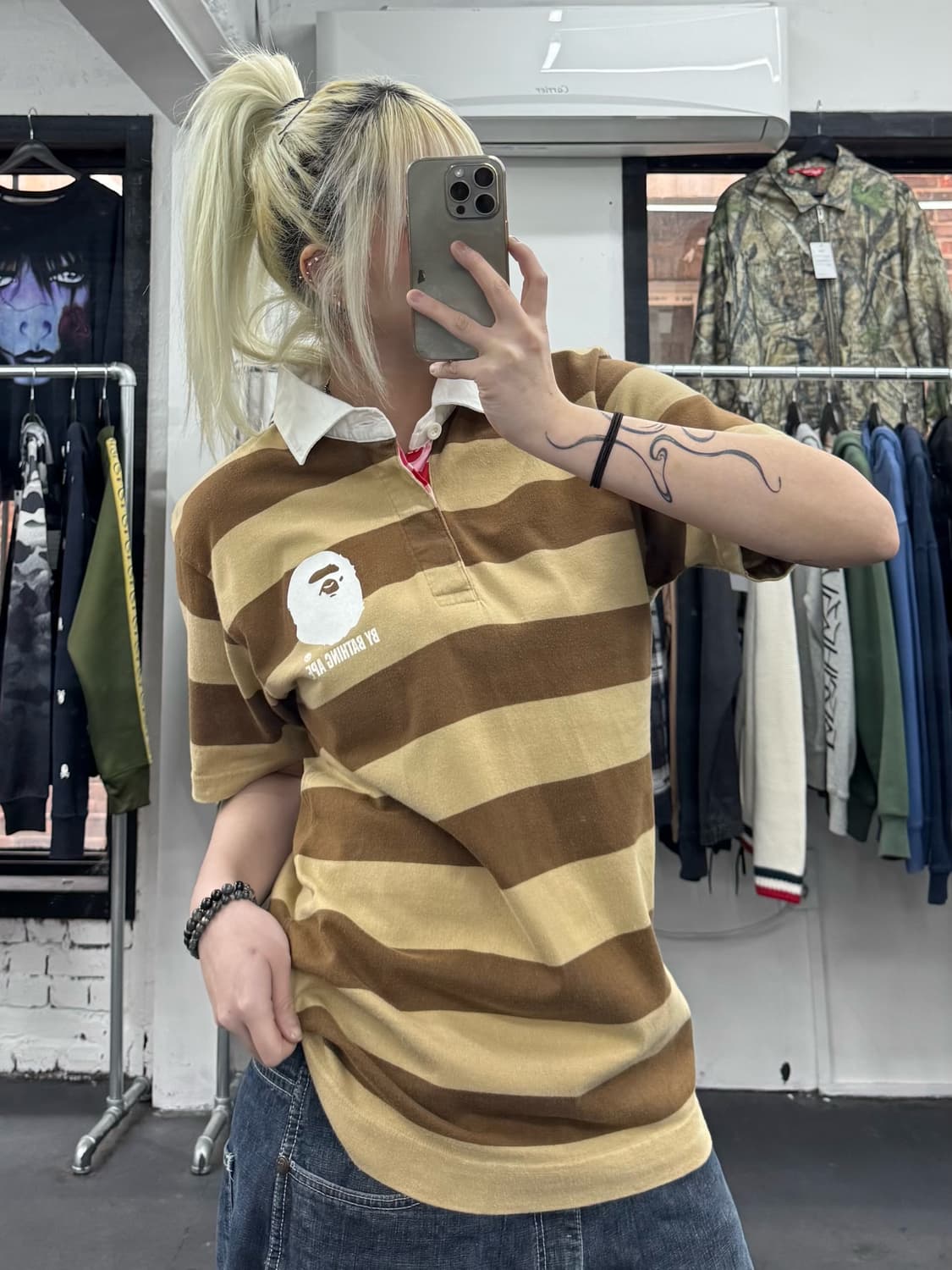 베이프 스트라이프 PK 티셔츠 상품이미지1