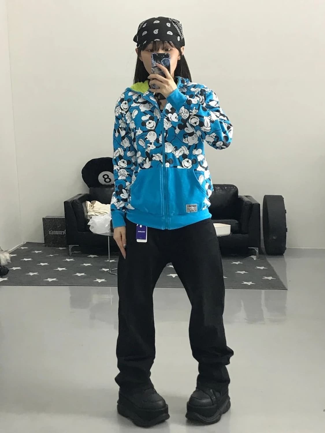베이비돌 미키마우스 블루 후드집업 상품이미지1