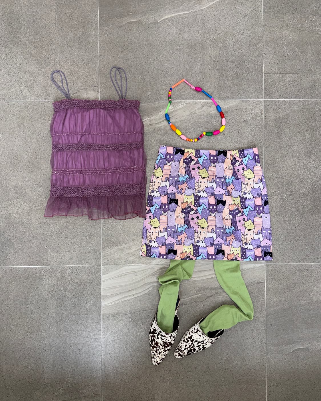 Violet chiffon ruffle lace sleevless 상품이미지1