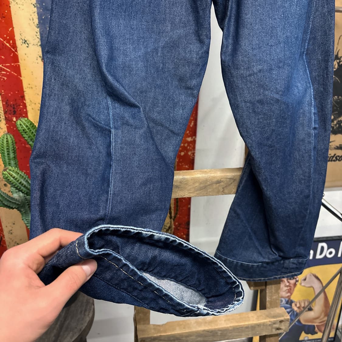 00s 리바이스 3D 커브드 생지 데님팬츠 백스트랩 원포켓 N547 상품이미지4