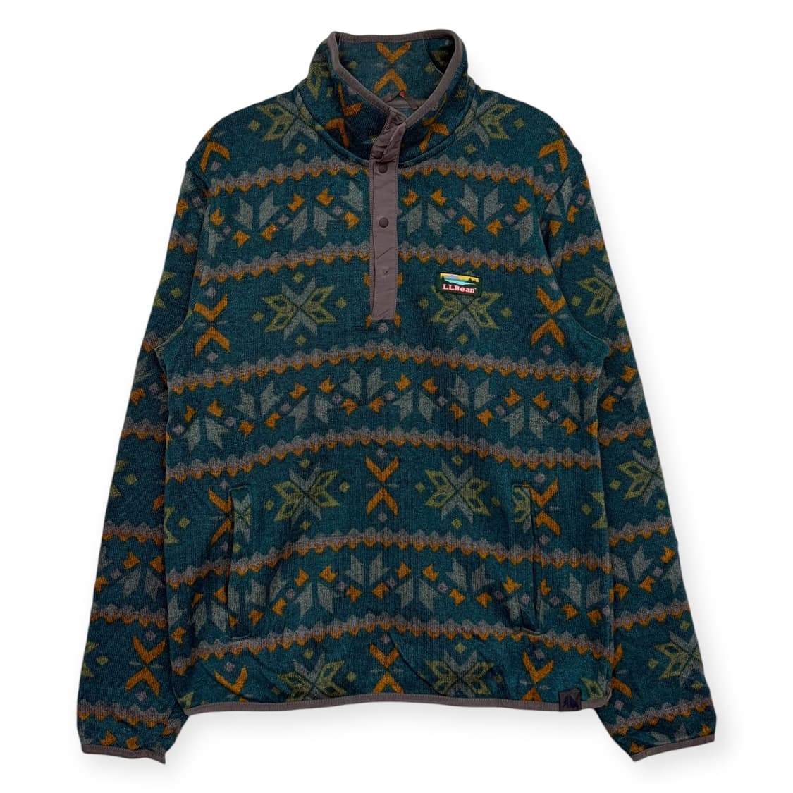 엘엘빈 패턴 플리스 후리스 스냅티 티셔츠 상품이미지1