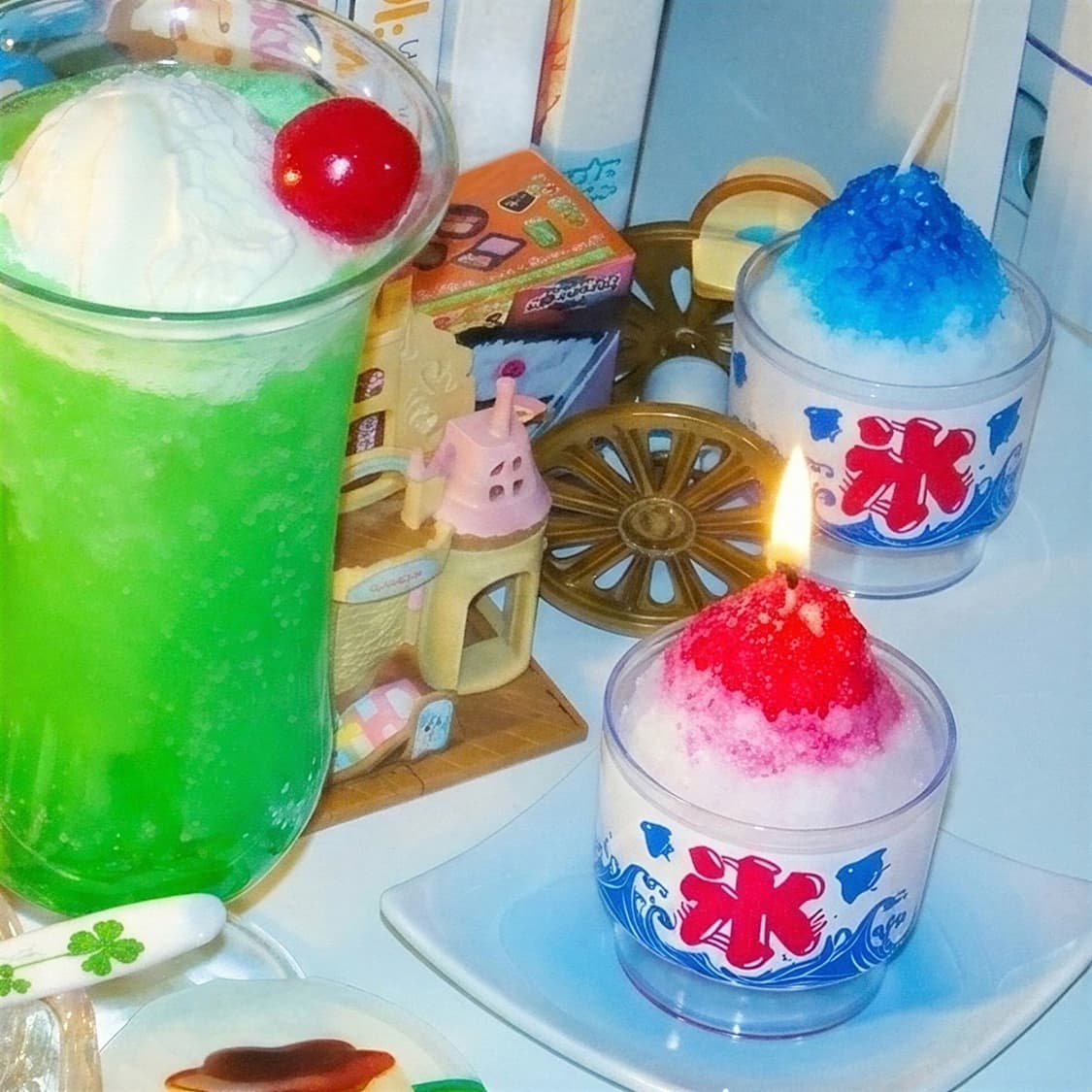 일본 빙수 카키고오리 모양 캔들 오브제 일본소품 상품이미지1