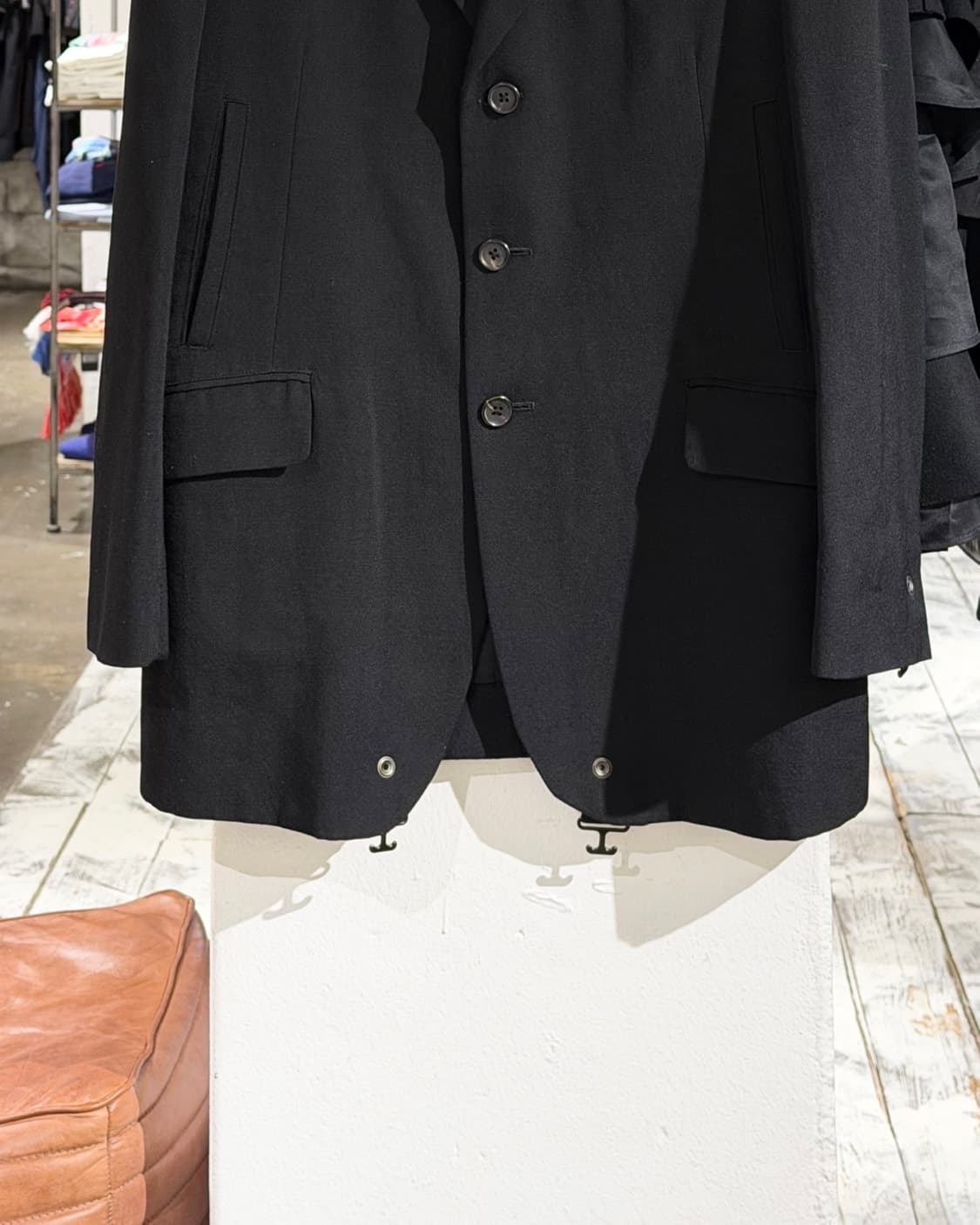 요지 야마모토 뿌르 옴므 블랙 울 개버딘 스트랩 디테일 패널 자켓 상품이미지6