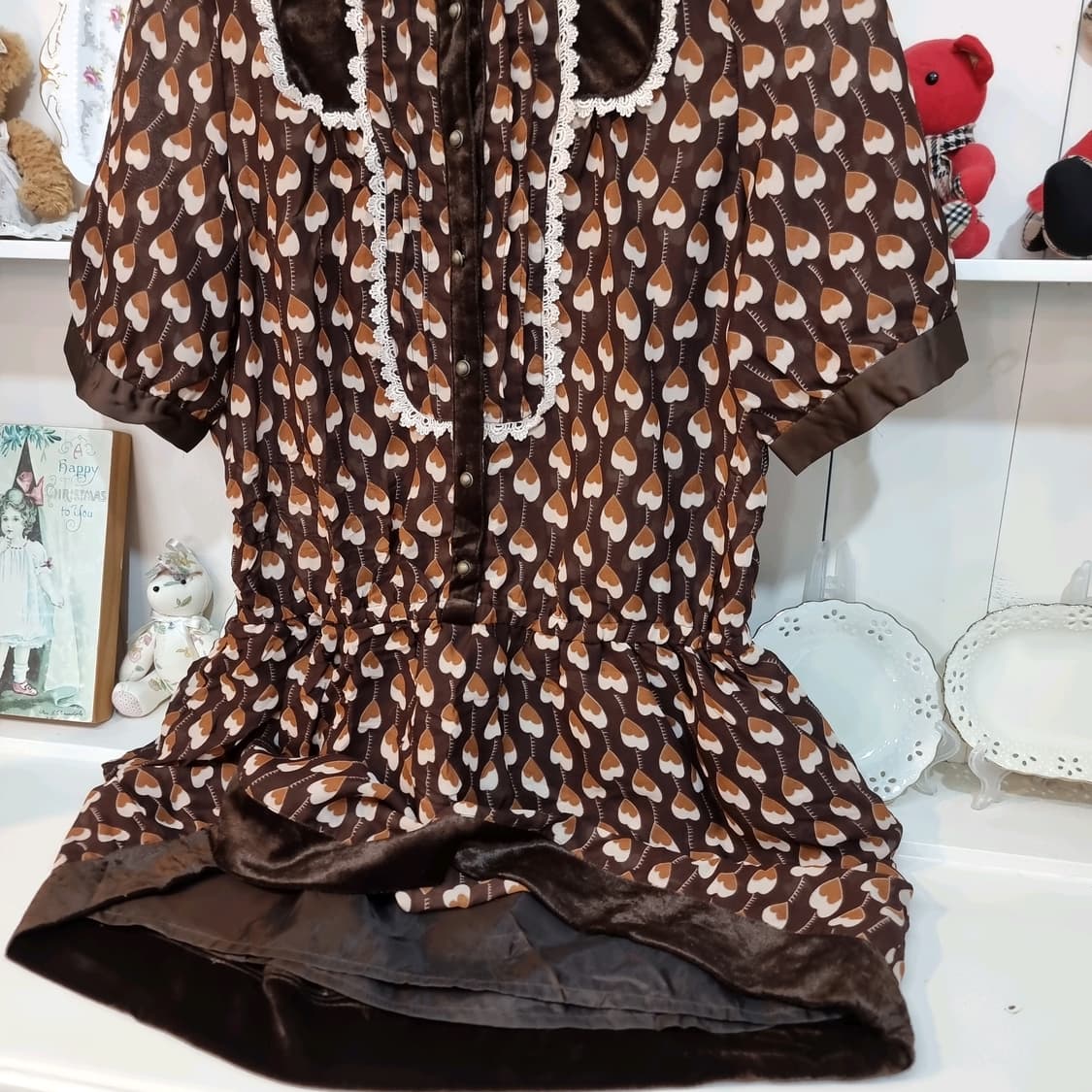 axes femme(엑시즈팜) 하트 안의 하트 초코무드 원피스 상품이미지6