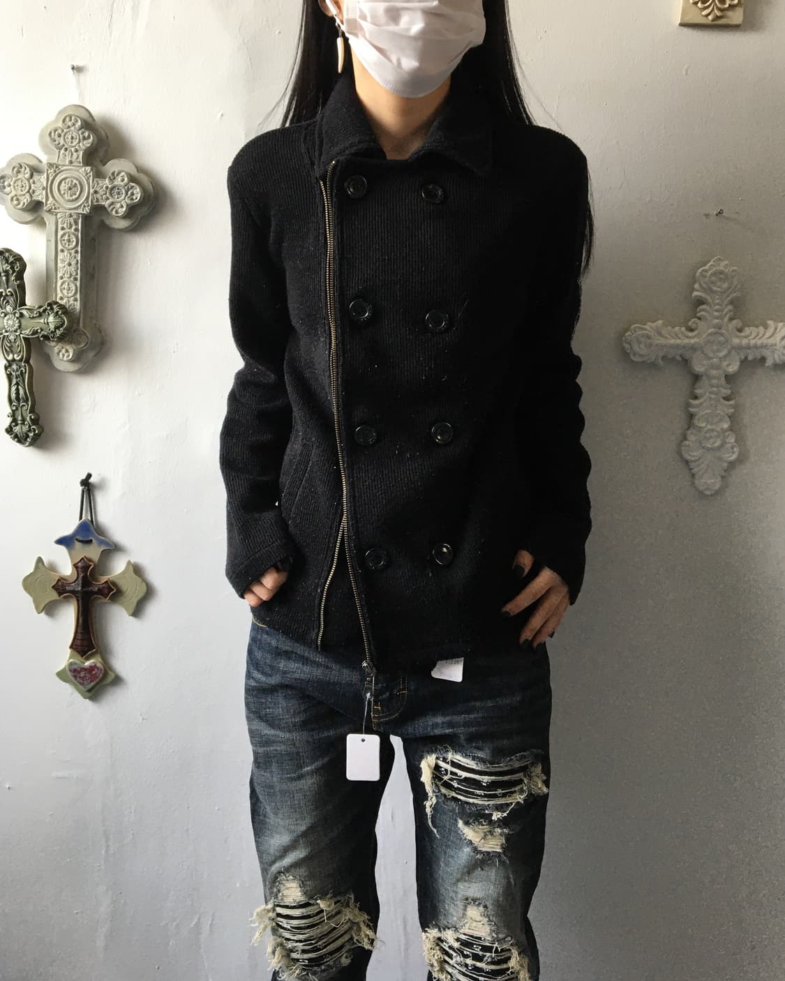 Roen double button knit zip up 상품이미지10