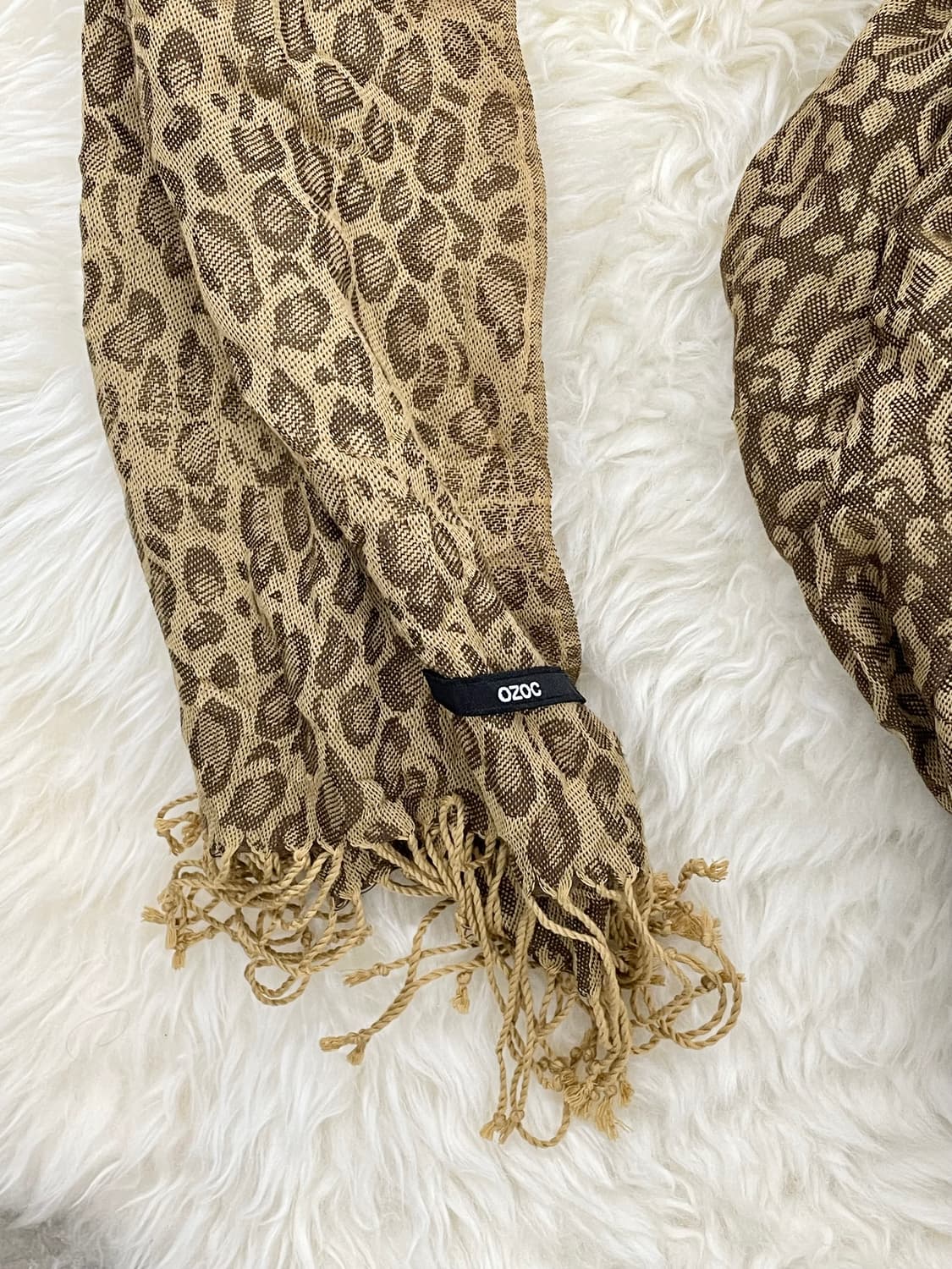 갸루 레오파드 수술 머플러 상품이미지5