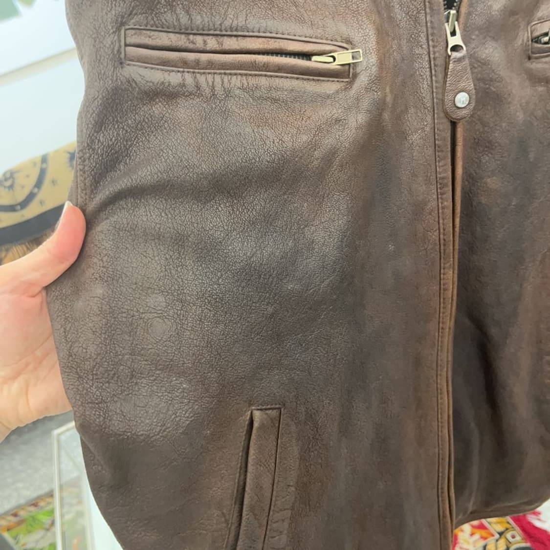 마리떼프랑소와저버 00s 빈티지 염소 가죽 자켓 105 C06279 상품이미지5