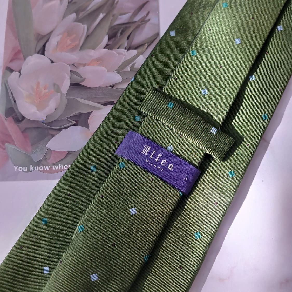 알테아 실크 그린 마이크로 패턴 넥타이 9.9cm A+등급 A19163
 상품이미지5