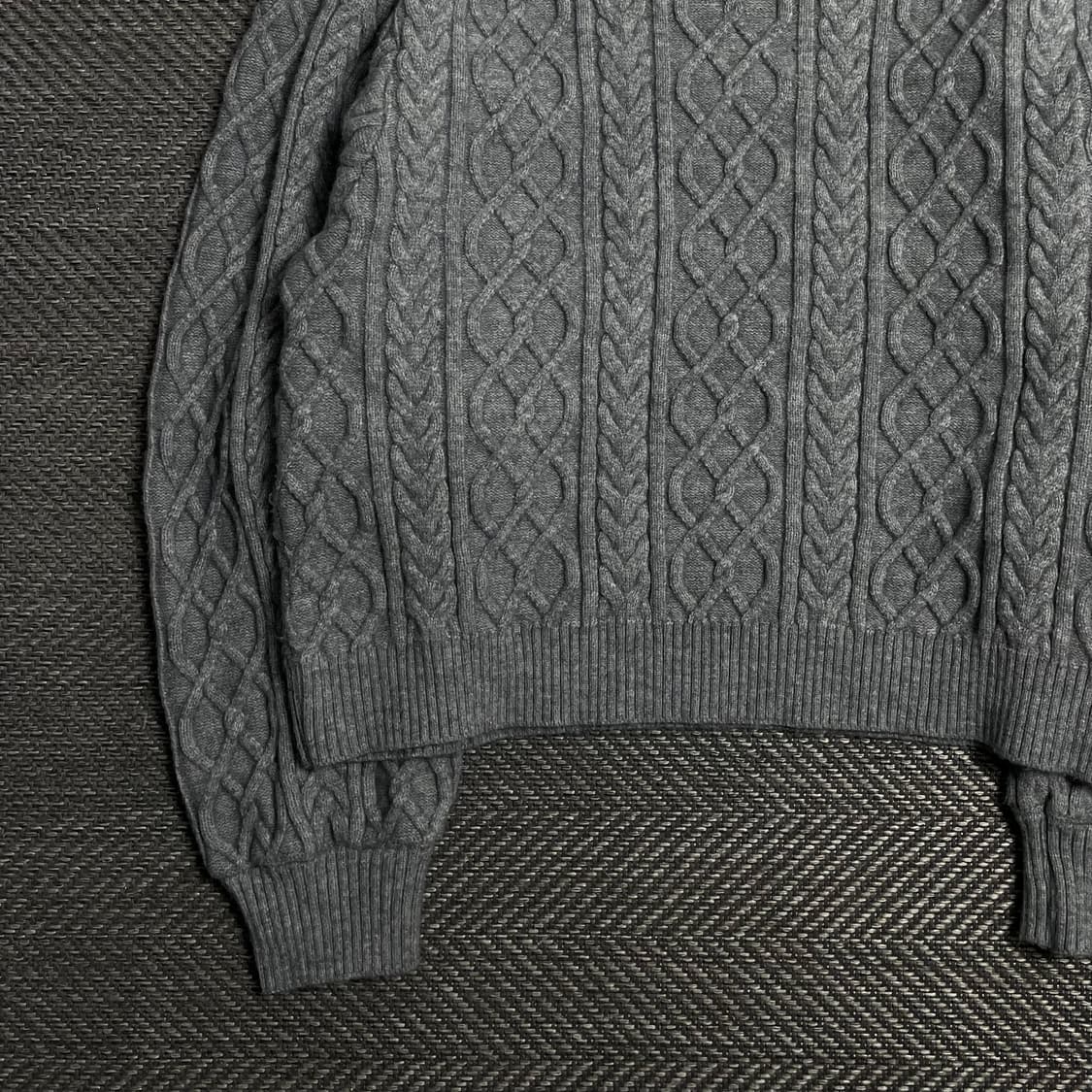 빈티지 케이블 꽈베기 그레이 긴팔 박시핏 라운드 니트y 5323 상품이미지3