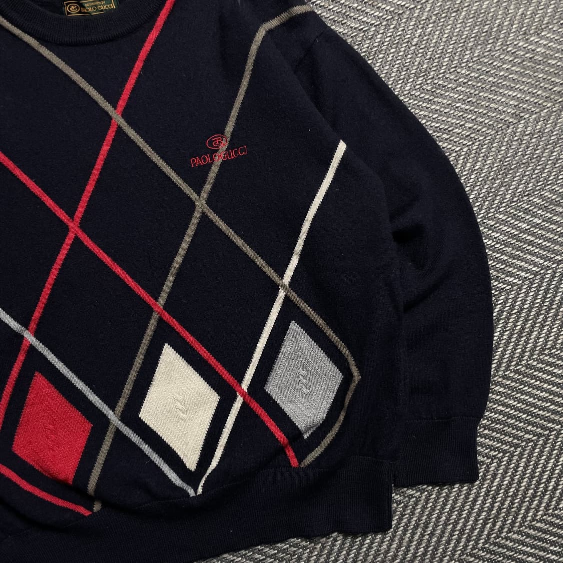 Paolo Gucci 아카이브 아가일 패턴 크롭 니트o 6155 상품이미지3
