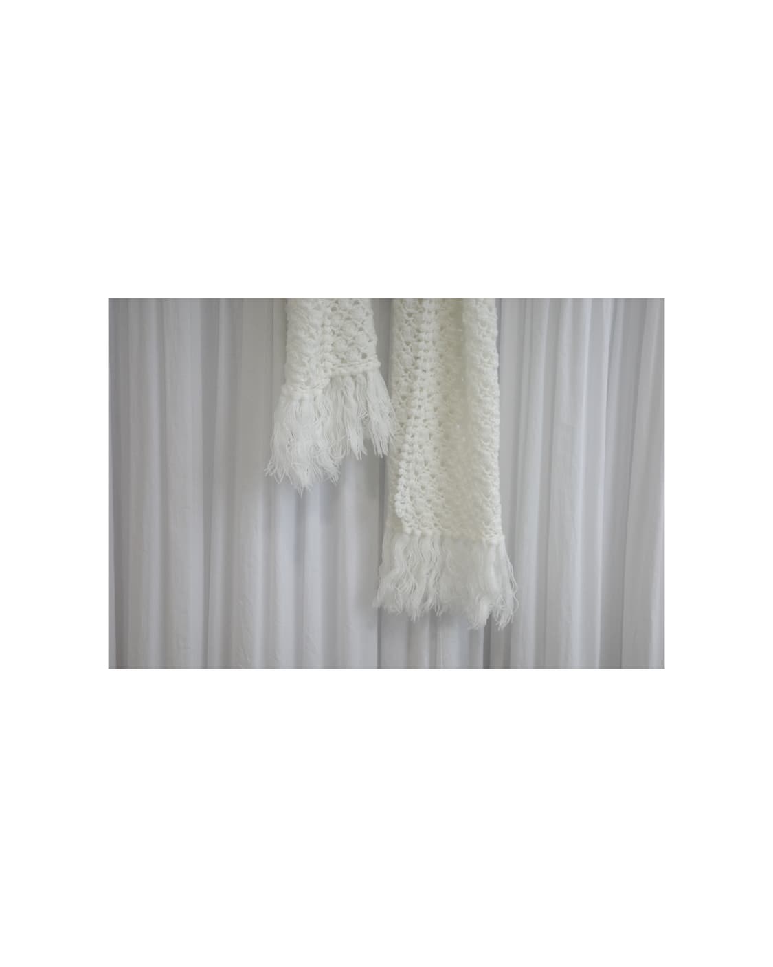 Ivory Crochet Tassel Scarf 상품이미지2
