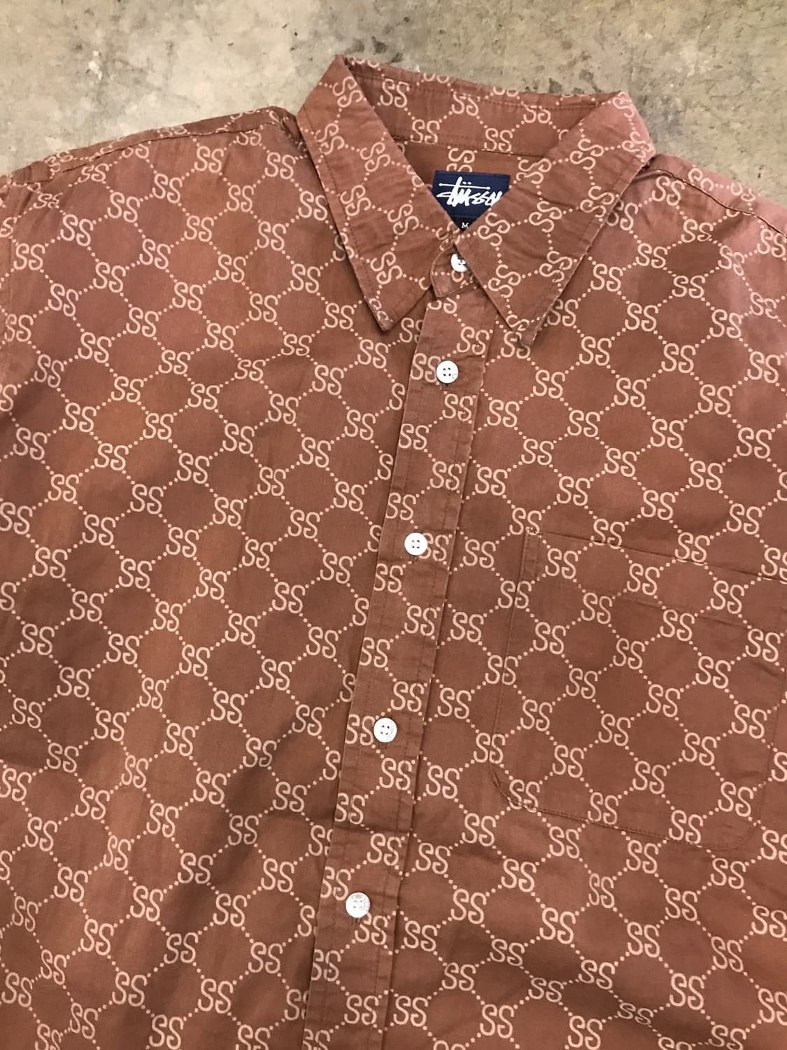 < Stussy Brown Full Logo Shirt > 상품이미지9