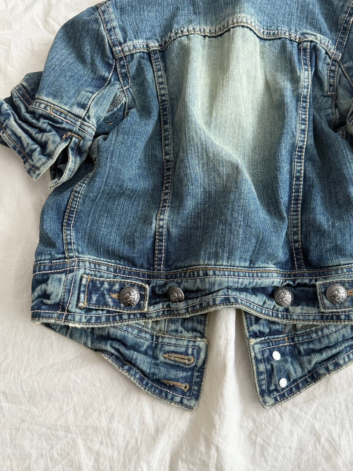 Y2k 펑크 00‘s 데님 반팔자켓 상품이미지4