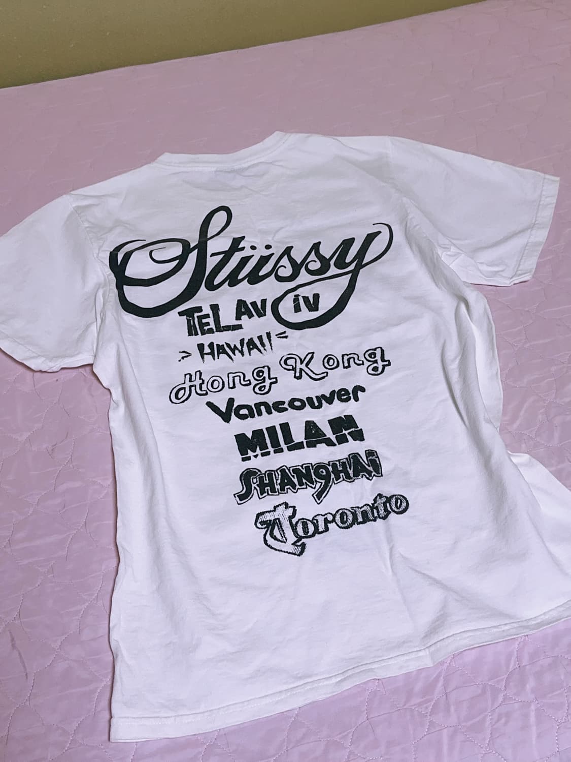 (크림구매) 스투시 투어 티셔츠 화이트 stussy 솜이코stc진리빈티지 상품이미지3