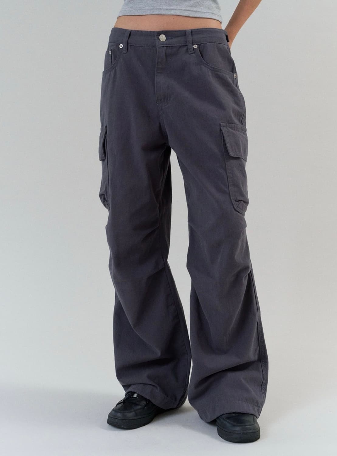 (새상품/택o) 헤더먼트 워시드 카고 팬츠 블루 차콜 상품이미지1