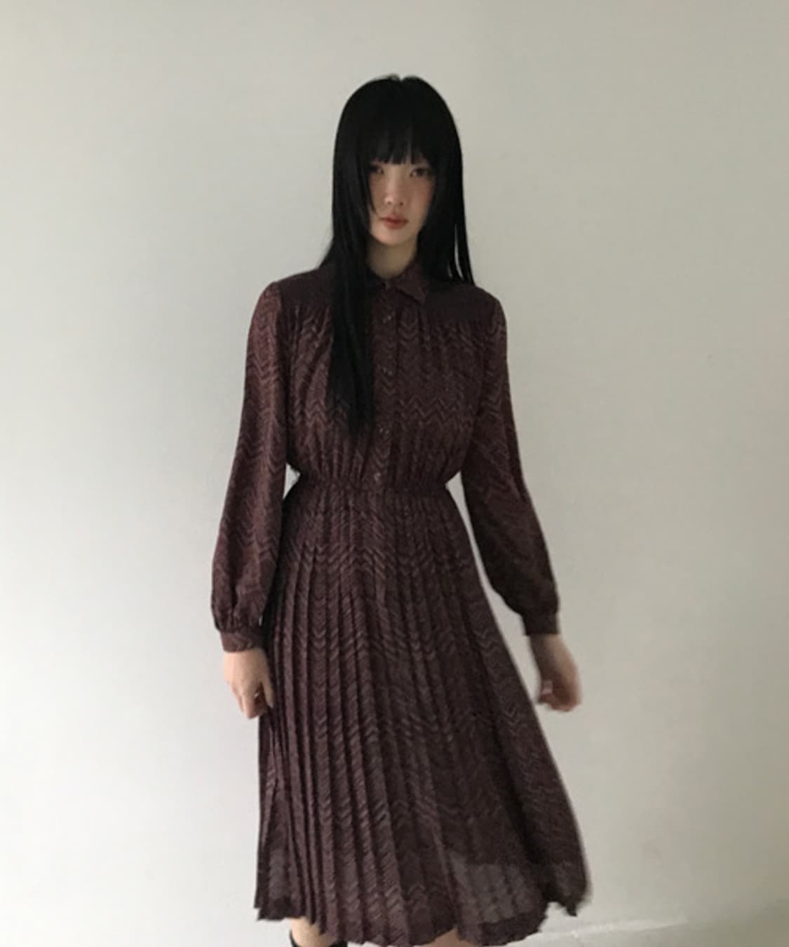 Oriental Pleats Shirts Dress 상품이미지1