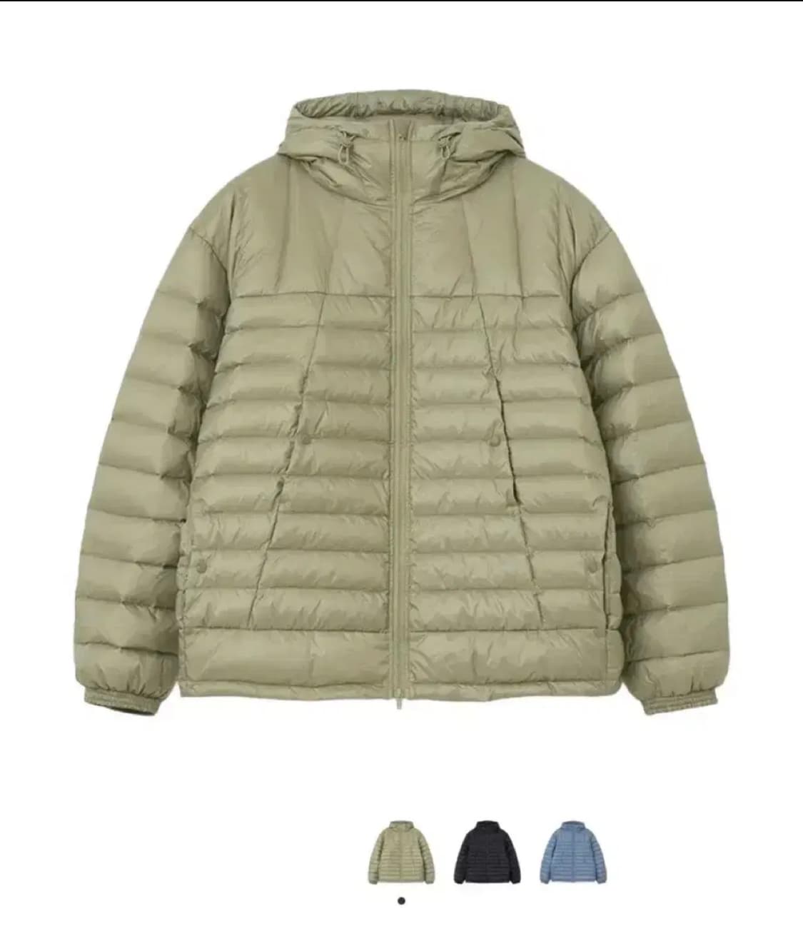 [새제품/L] 밀로아카이브 덕다운 경량패딩 - 카키 그레이 상품이미지2