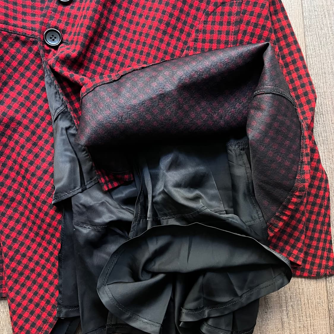Gingham Check Asymmetry Docking Skirt 상품이미지7