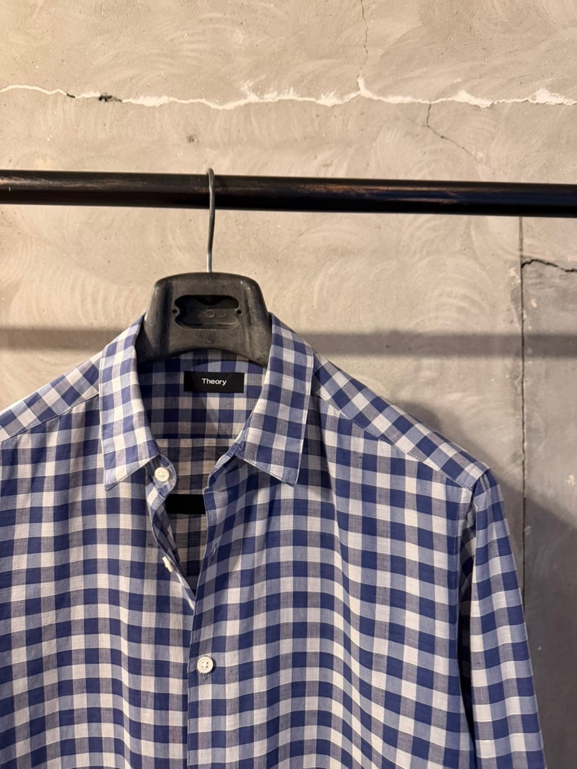 띠어리 체크 셔츠 슬림100 상품이미지3