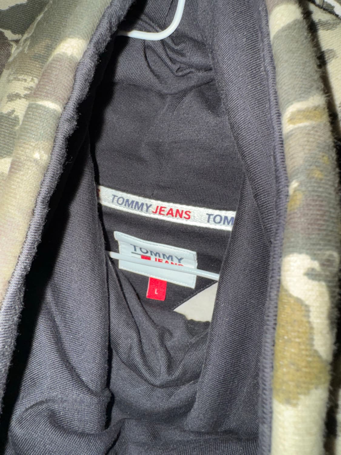 새상품 타미 진스 우드랜드 카모 바라클라바 후드티 L 상품이미지2