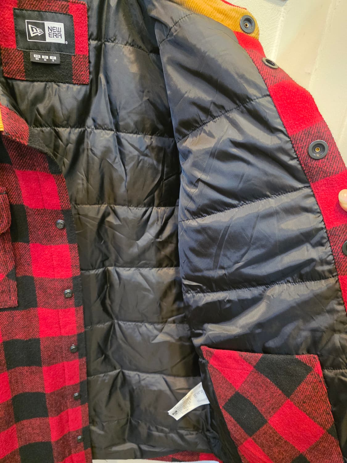뉴에라 레드 블랙 체크 셔츠 자켓 M 상품이미지5
