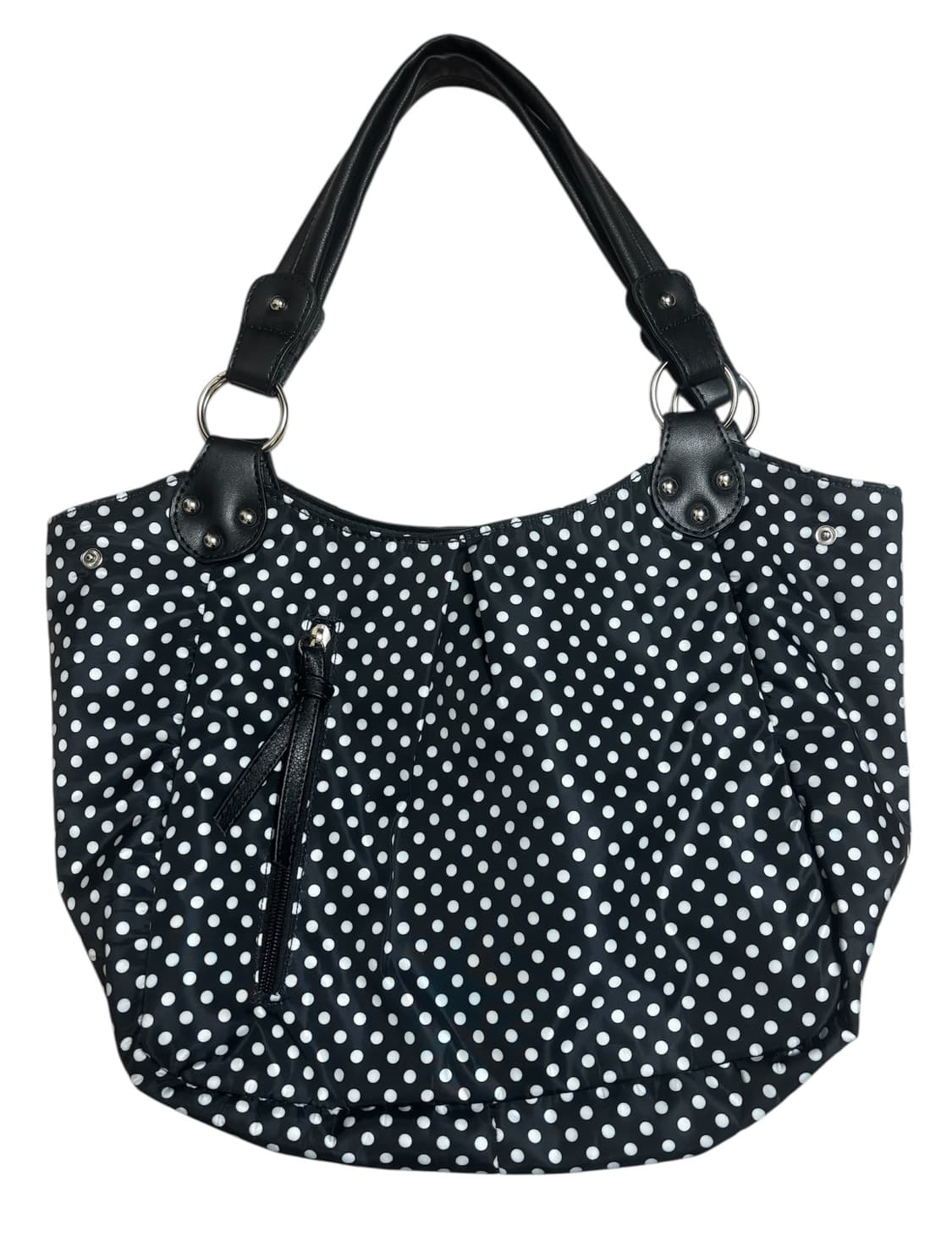 빈티지 도트 땡땡이 가방 토트백 숄더백 블랙 상품이미지1