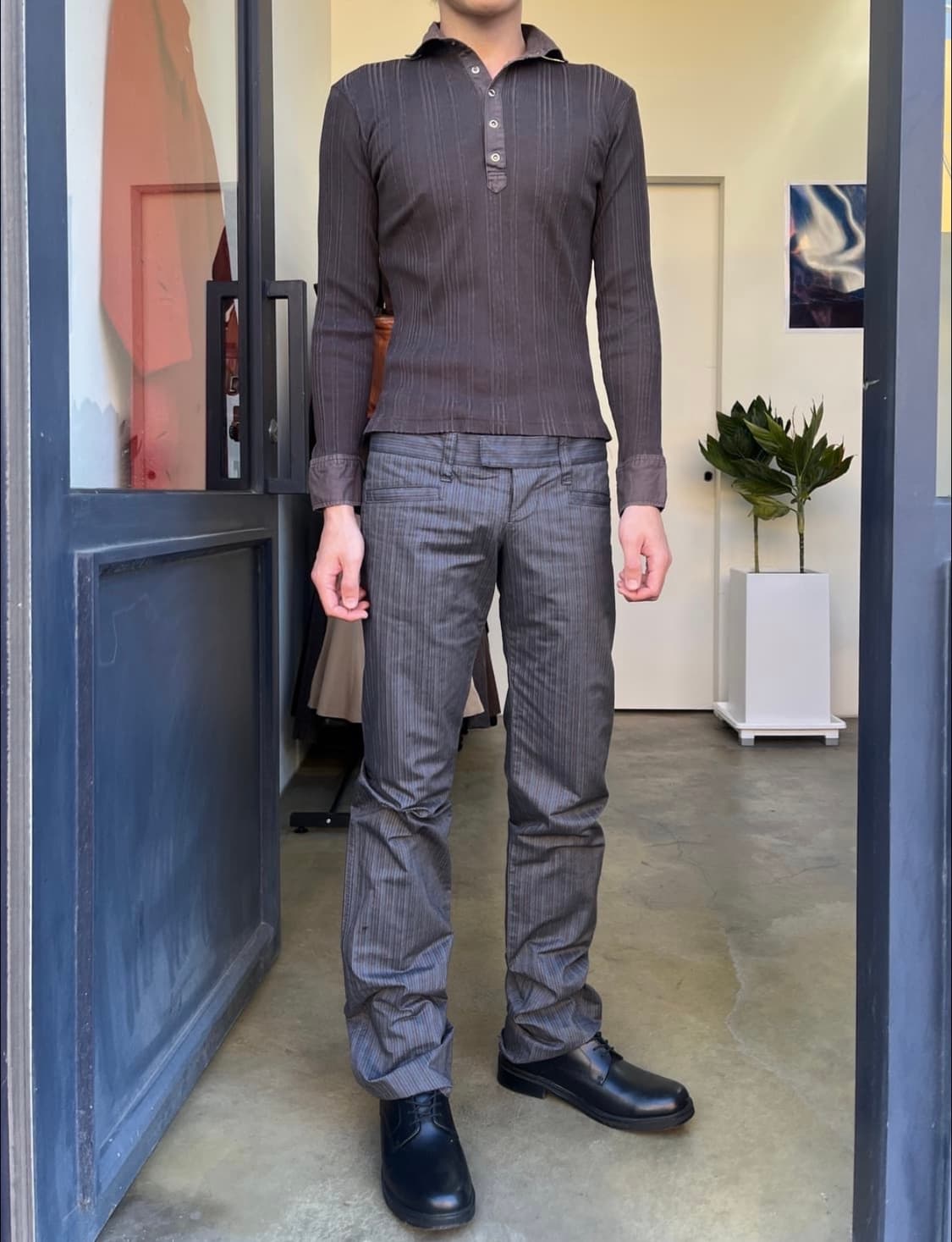 d&g striped double waist pants 상품이미지2