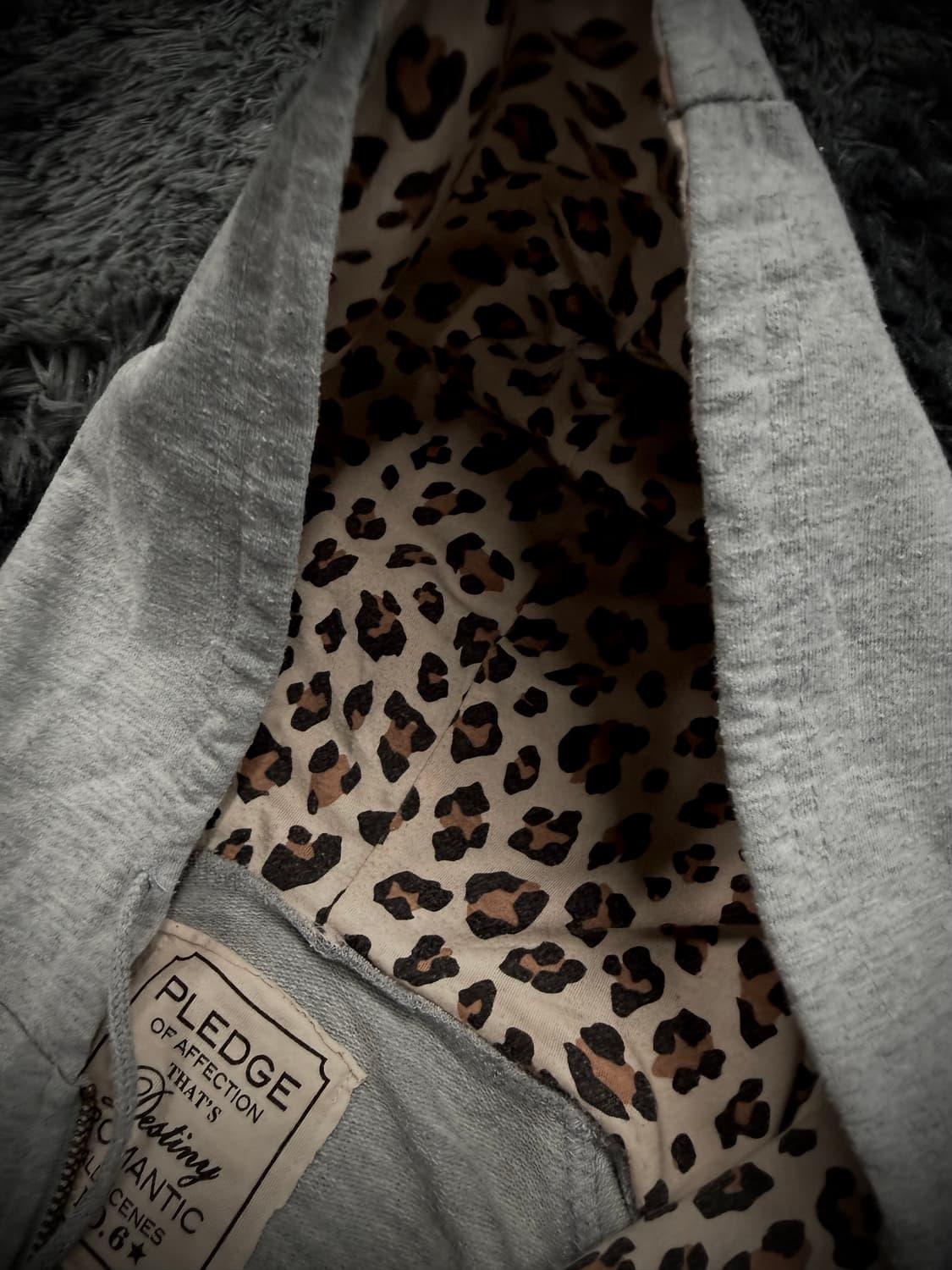 브라운 호피 십자가 그레이 Y2K 후드집업 상품이미지6