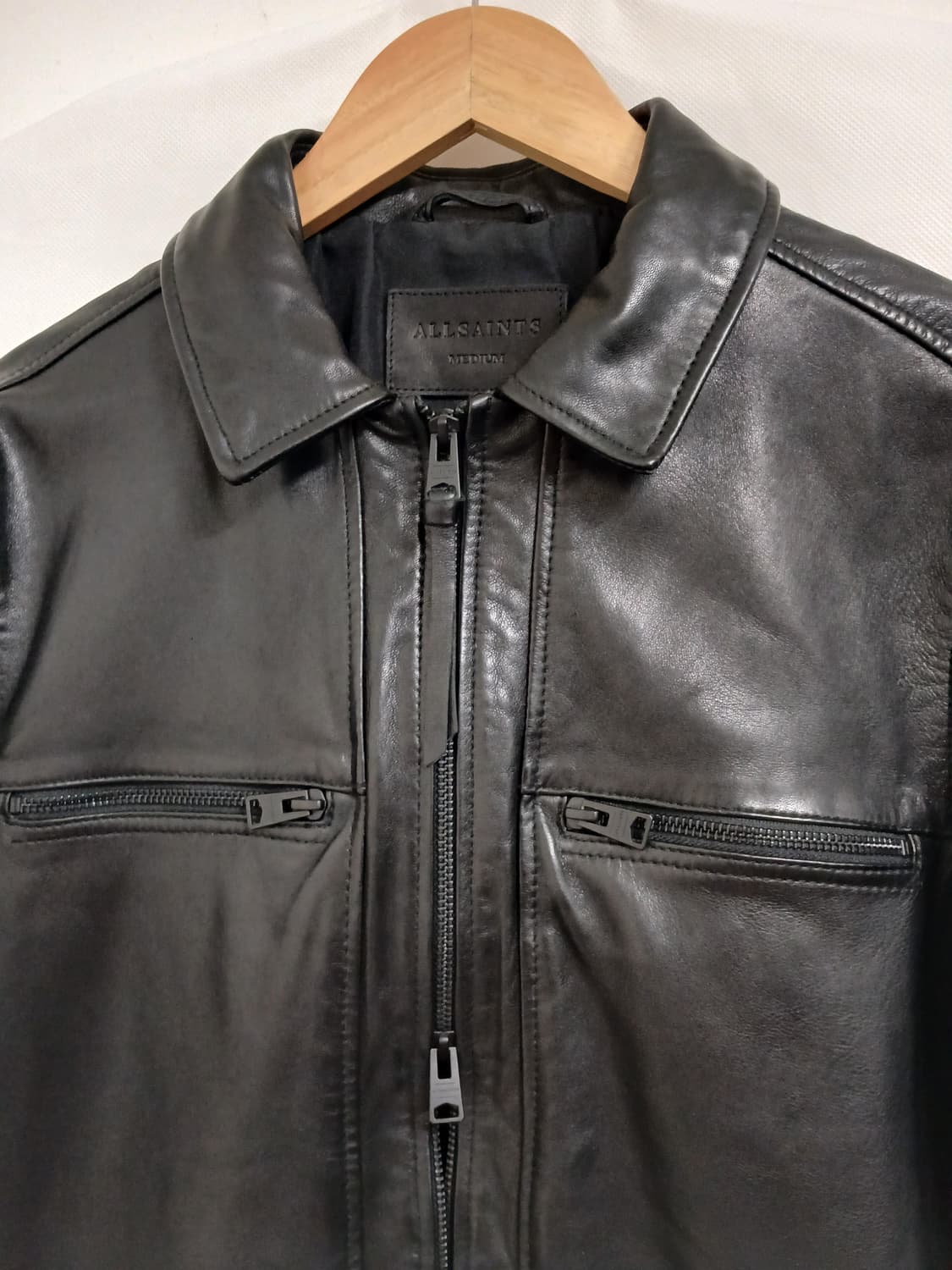올세인츠 / 럭 Luck 램스킨 양가죽 슬림 레더자켓 블랙 / M  상품이미지2