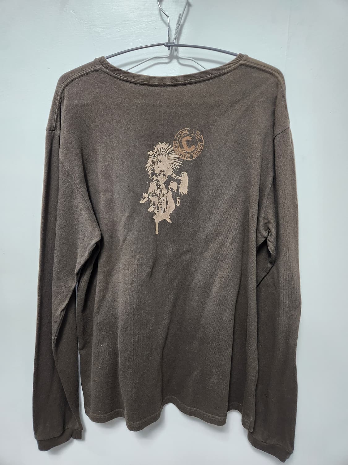 아메리칸 빈티지 인디언 그래픽 피그먼트 롱슬리브 상품이미지2