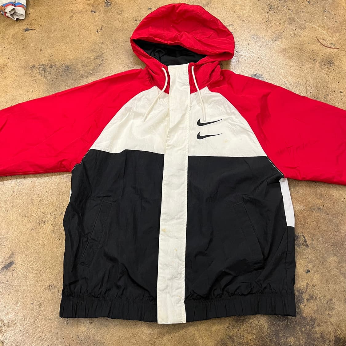 [정품/L] 나이키 바람막이 자켓 레드 블랙 화이트 b17 상품이미지3