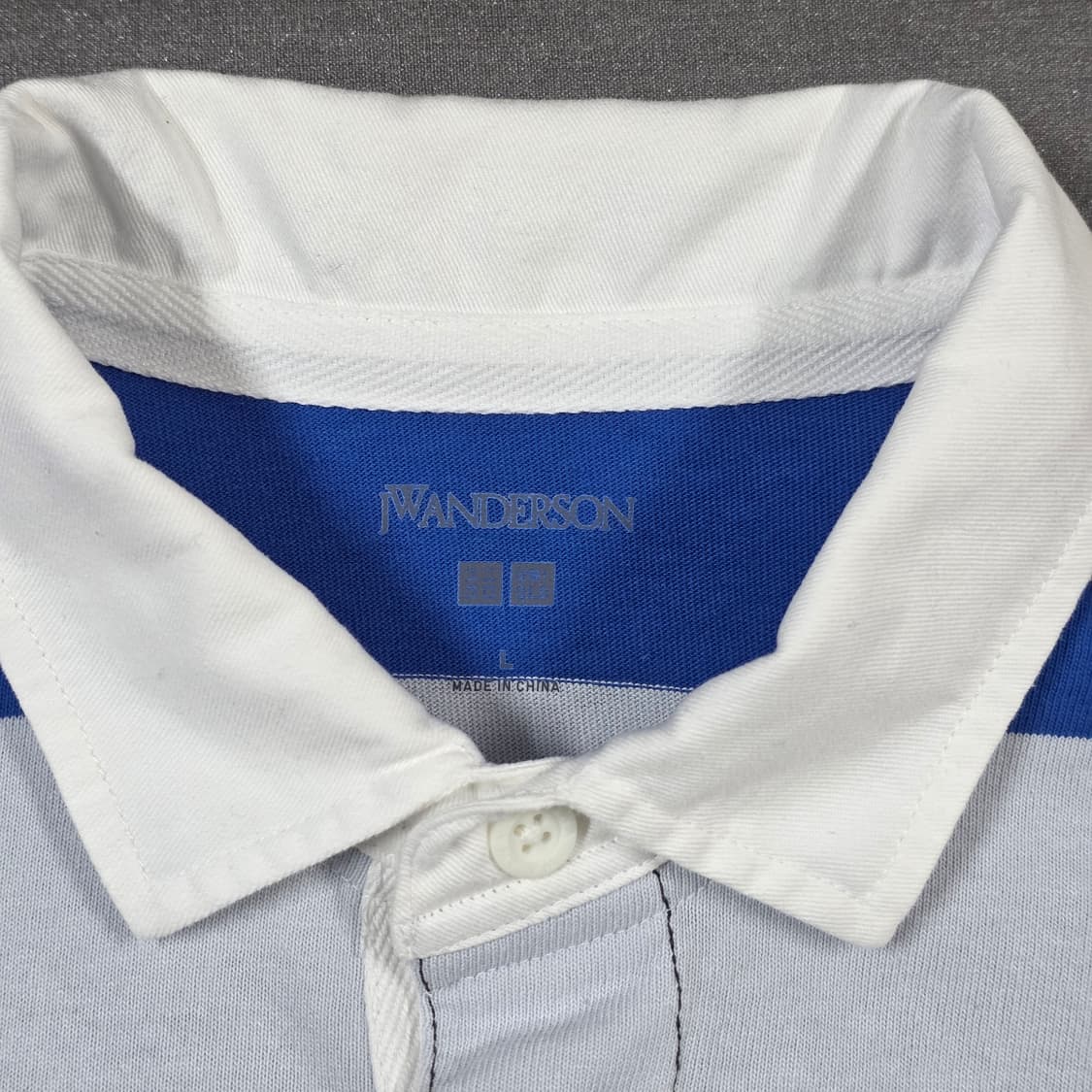 L 유니클로 JW앤더슨 오버사이즈 러거 스트라이프 럭비티 상품이미지5