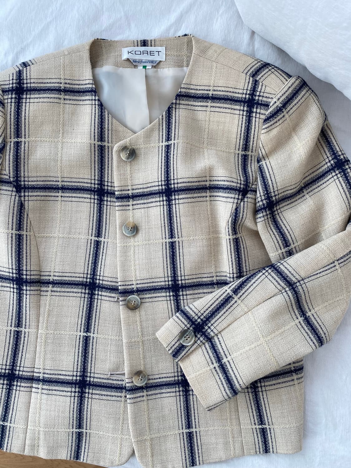 빈티지 플래드 라운드넥 울 재킷 (Italian Fabric) 상품이미지2