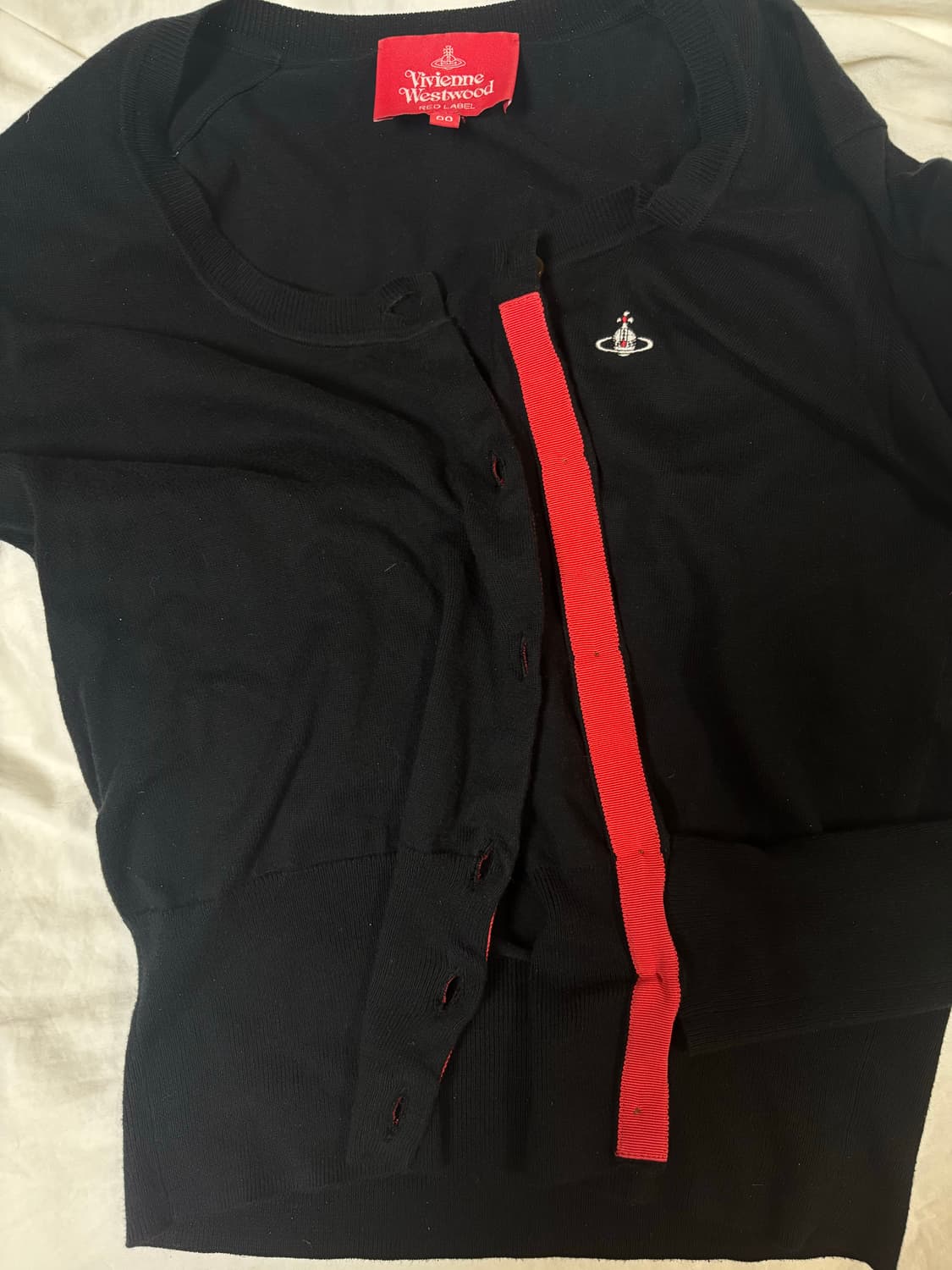 비비안웨스트우드 레드라벨 파인울 가디건 블랙 상품이미지3