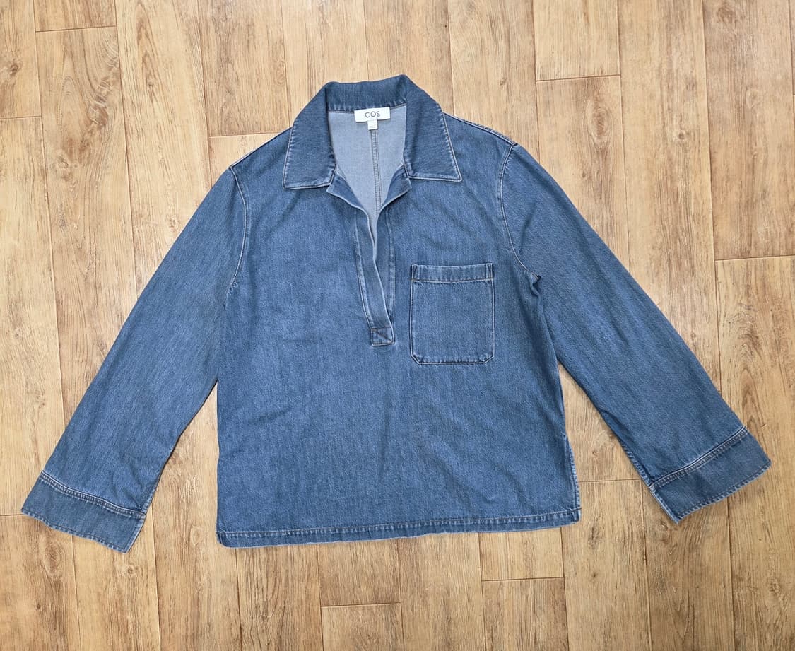 COS 칼라드 V넥 데님탑 55-66 상품이미지4