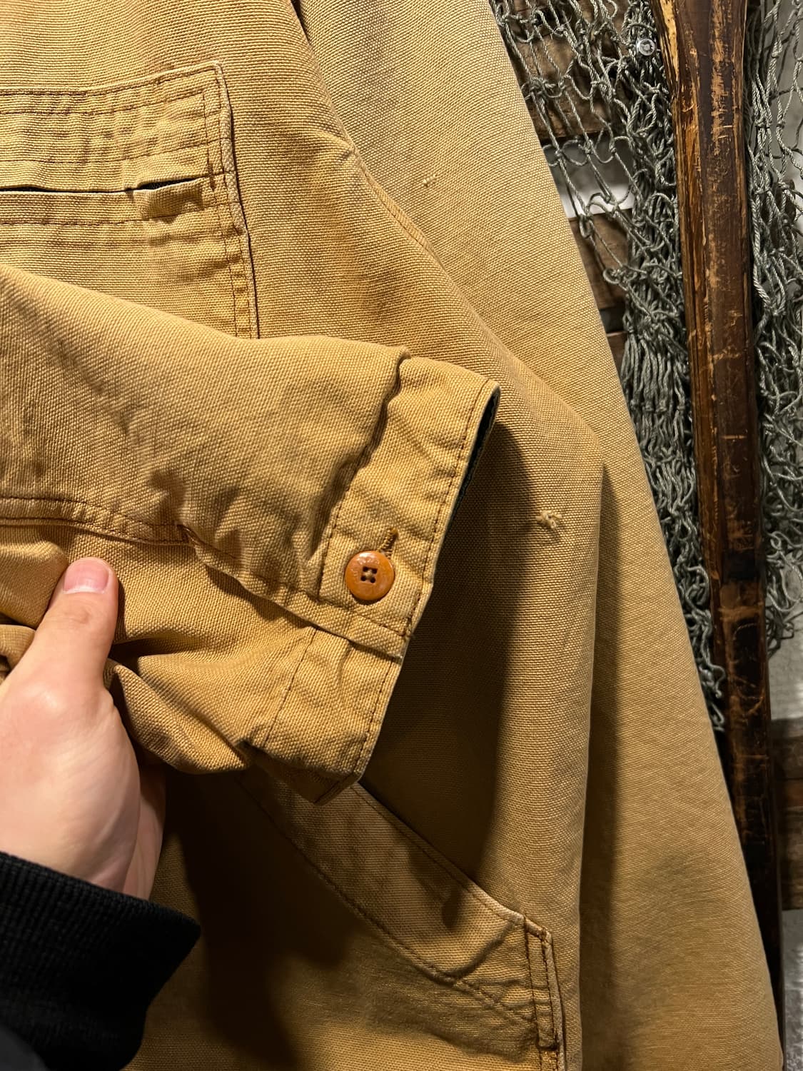 [2XL]90's 엘엘빈 USA 체크 라이닝 브라운 캔버스 헌팅 자켓 상품이미지6