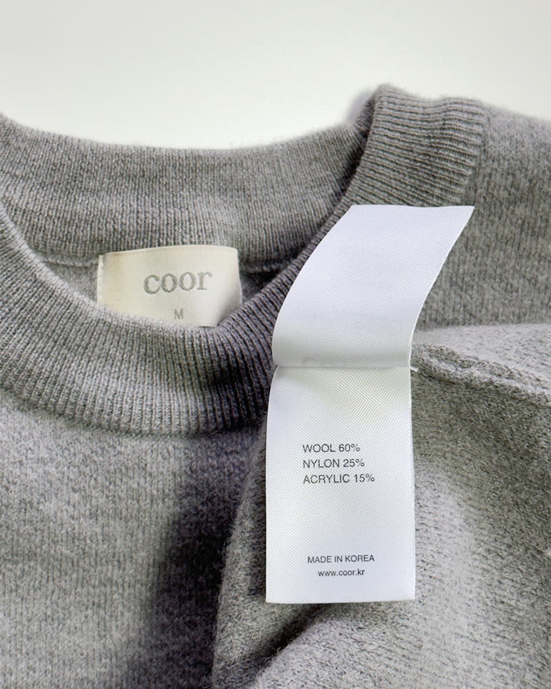 쿠어 라운드넥 니트 그레이 상품이미지3