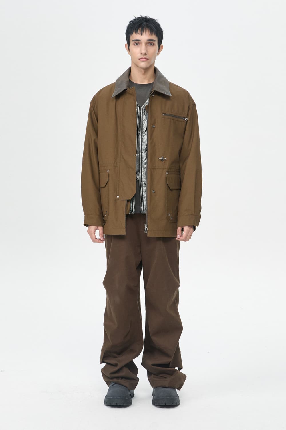 [M] 커스텀멜로우 25fw 브라운 밀러레인 파이어맨 파카 점퍼 자켓 상품이미지1