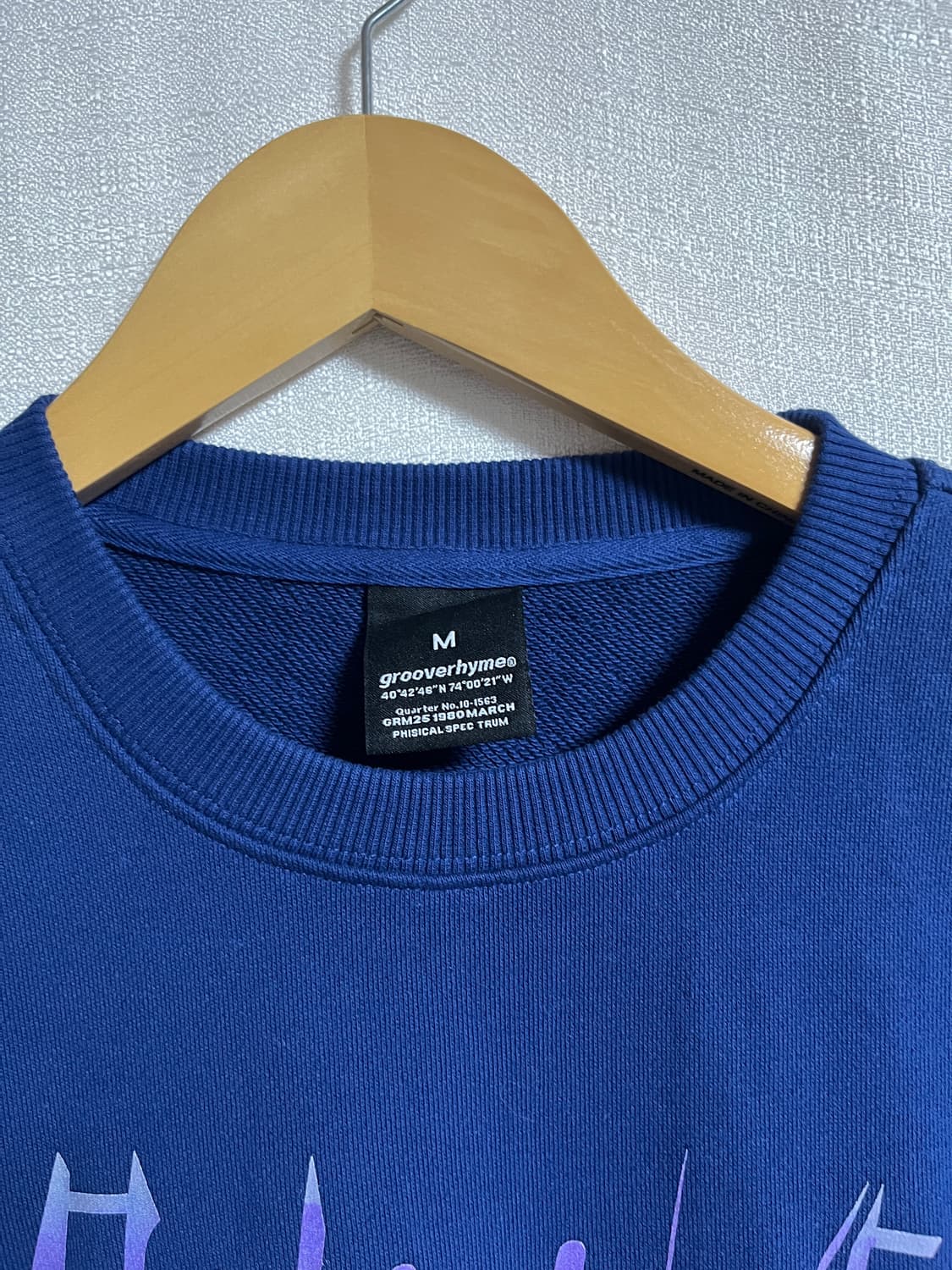 공용 그루브라임 오버핏 맨투맨티셔츠 M 상품이미지5