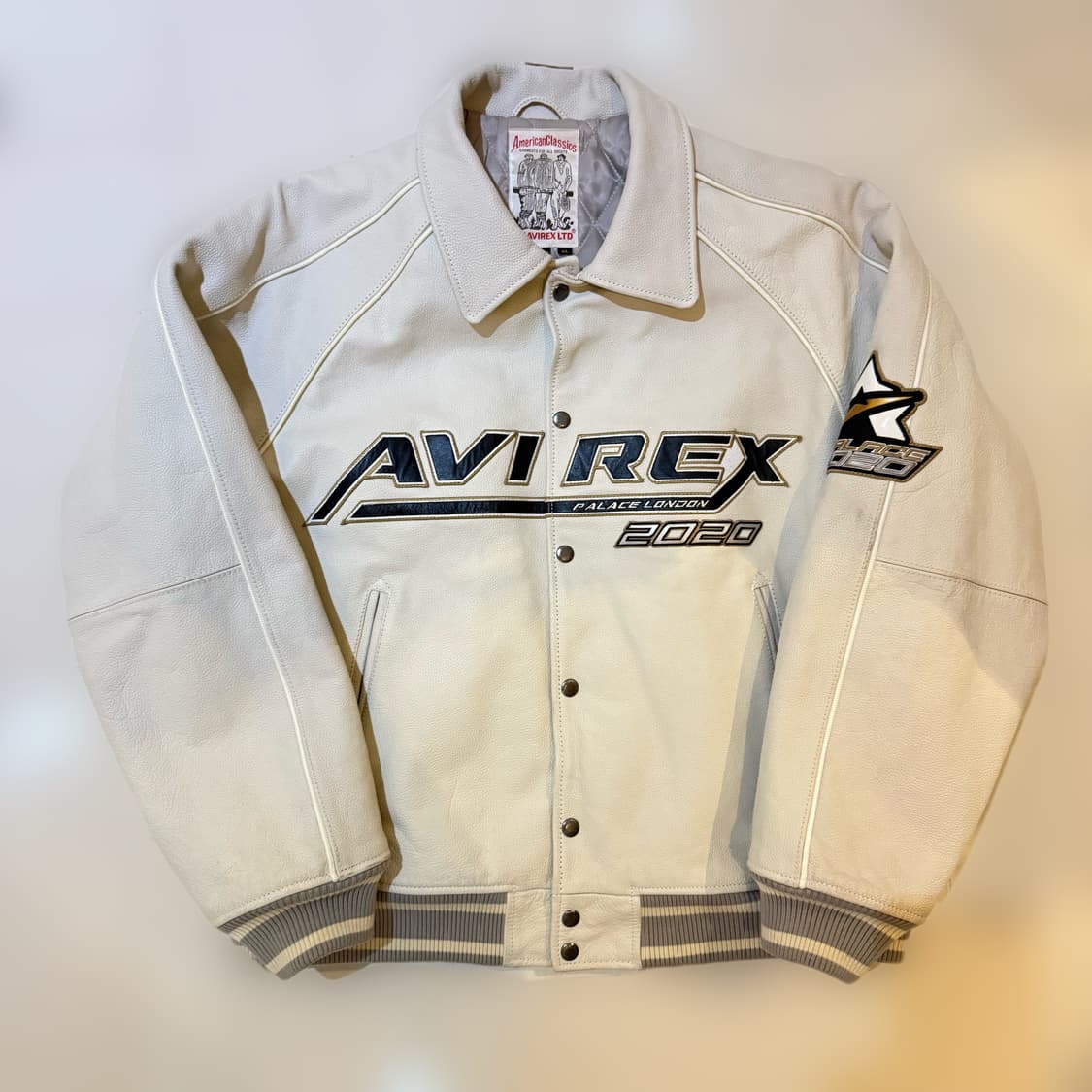 팔라스 아비렉스 노스네이크 가죽 자켓 화이트 XL 상품이미지3