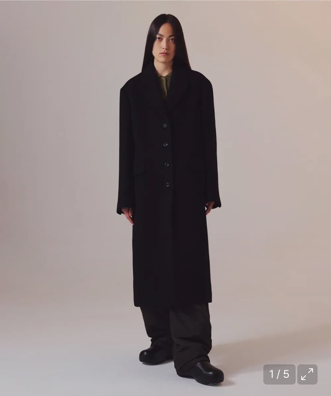 (중고/S) 인사일런스 우먼 피크드 싱글 코트 블랙 S 상품이미지1