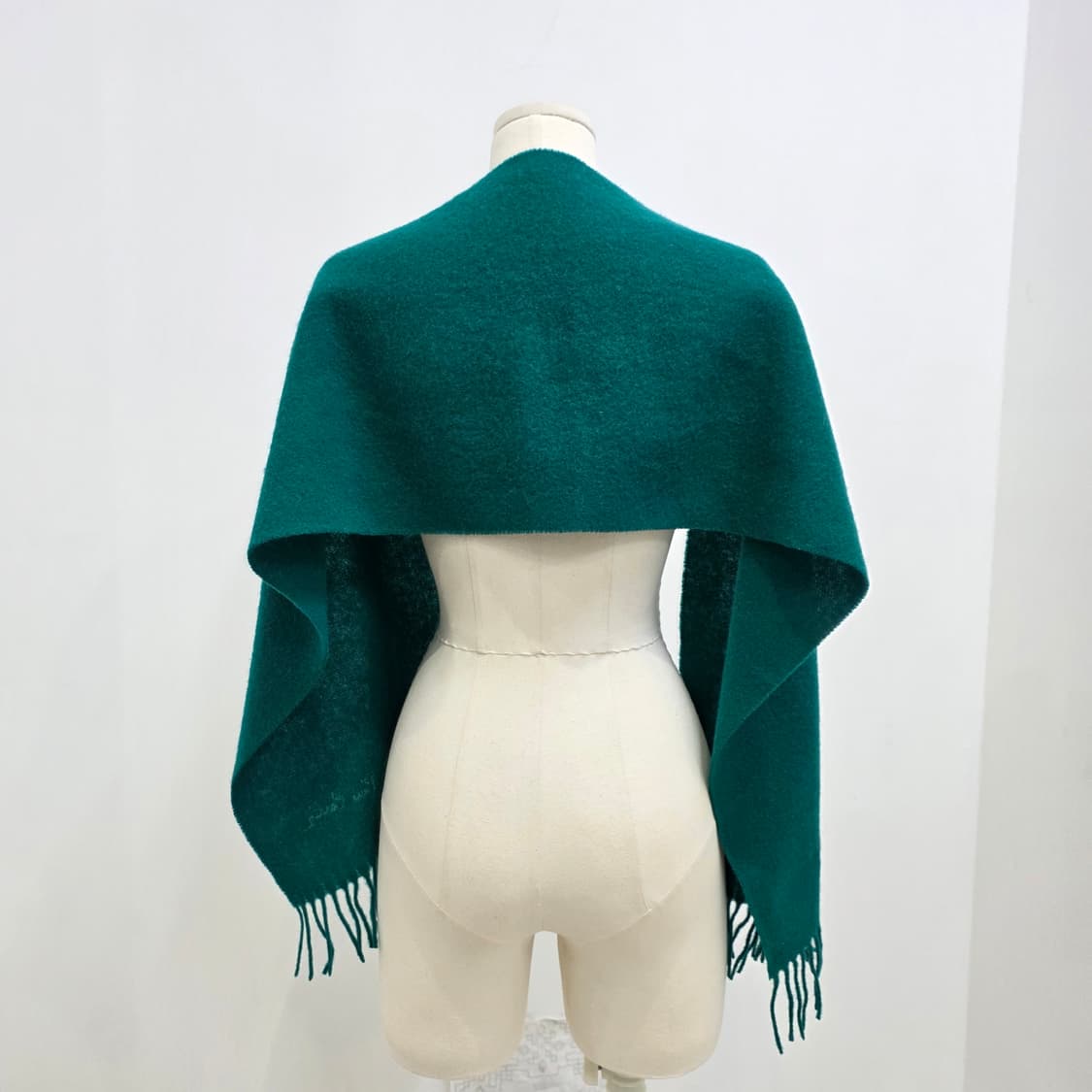 피에르가르뎅 100% 퓨어 램스 울 청록색 머플러 상품이미지3